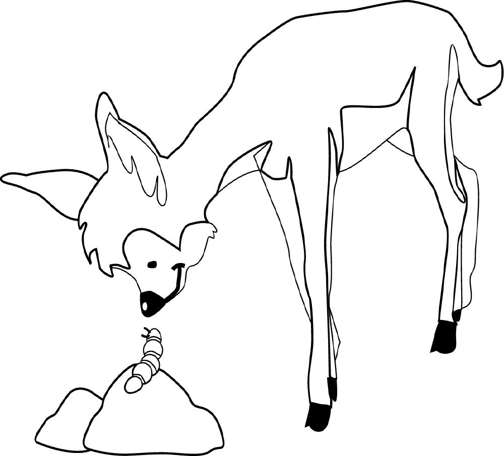 Coloriage d'un chevreuil paisible dans une forêt