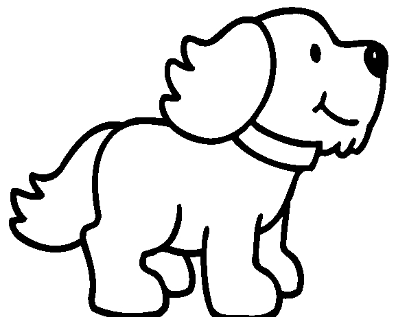 Coloriage d'un chien joyeux dans un environnement ludique