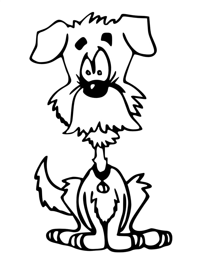 Coloriage d'un chien joyeux dans un environnement naturel
