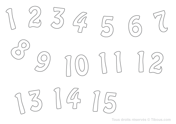 Coloriage de chiffres entourés de motifs ludiques et joyeux