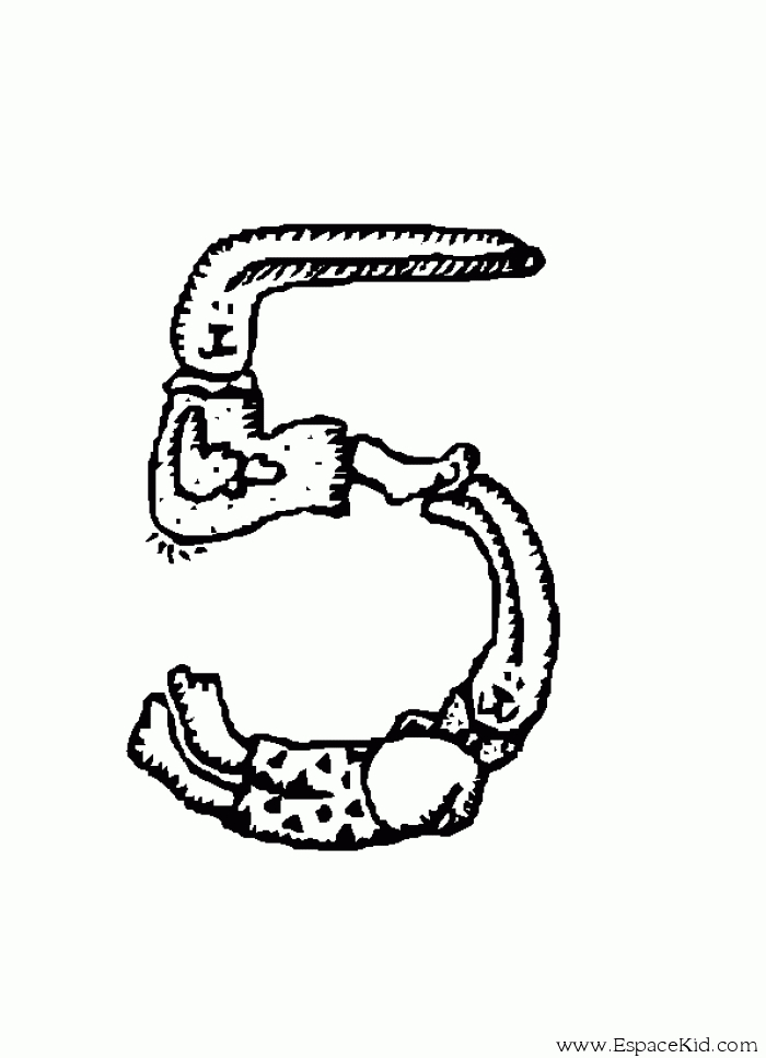 Coloriage de chiffres animés entourés d'éléments ludiques