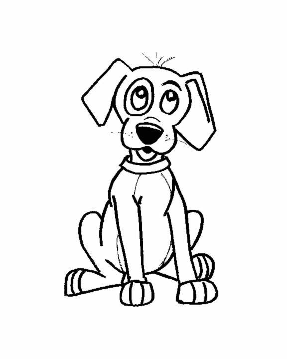 Coloriage d'un chiot mignon joué à l'extérieur