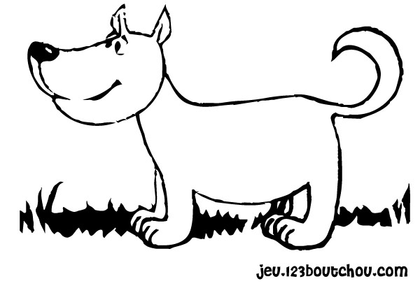 Chiot joueur sur un fond de nature