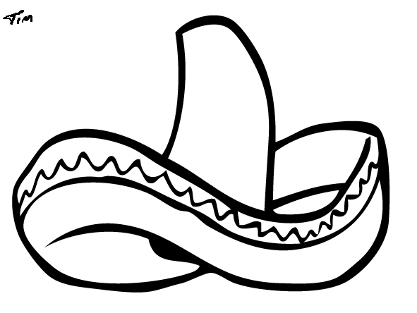 Coloriage représentant une célébration du Cinco de Mayo avec des éléments festifs