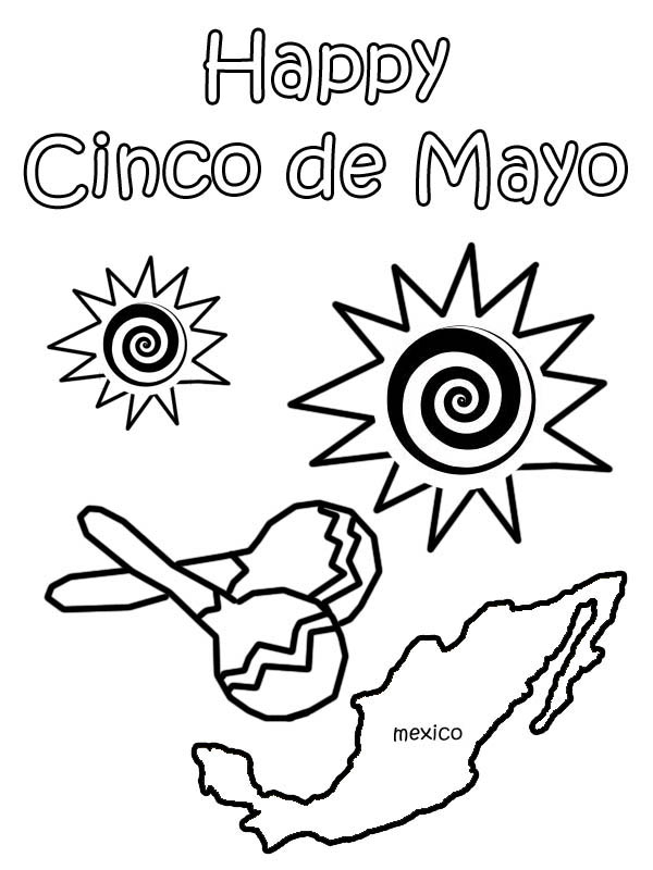 Coloriage de la célébration du Cinco de Mayo avec une danse folklorique