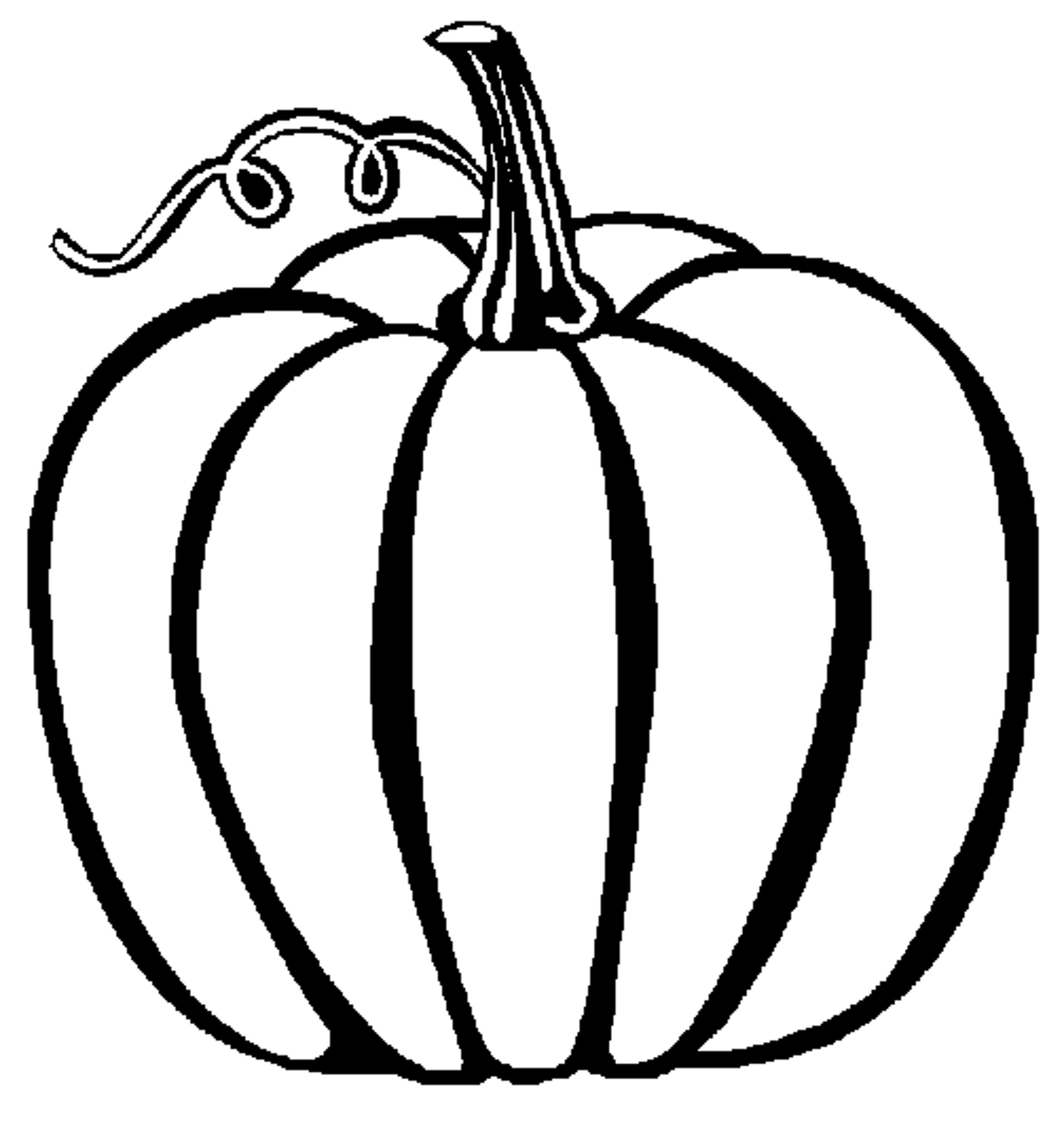 Coloriage d'une citrouille décorative entourée de feuillage