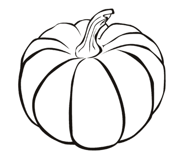 Coloriage d'une citrouille avec un visage souriant sur un fond simple
