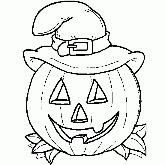 Coloriage d'une citrouille sur un fond simple et accueillant