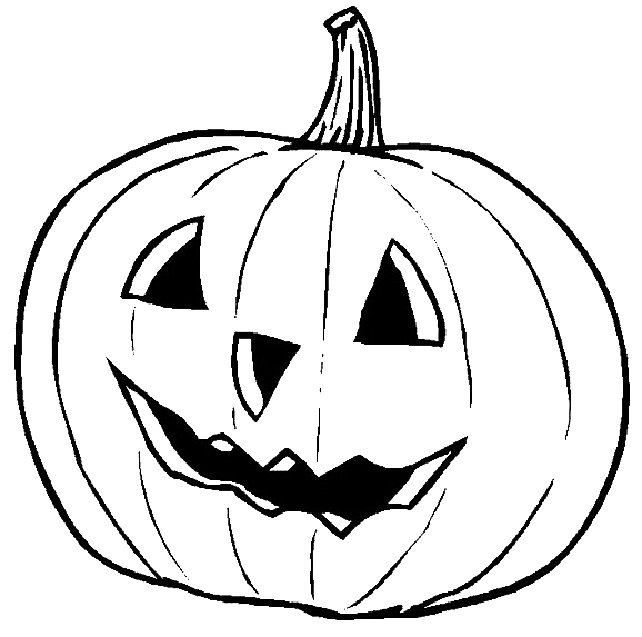 Coloriage d'une citrouille avec des feuilles et une ambiance automnale