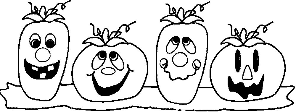Coloriage d'une citrouille souriante dans un décor automnal