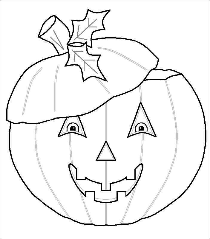 Coloriage d'une citrouille avec des feuilles et un décor d'automne