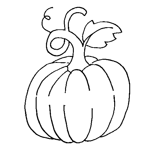 Coloriage de citrouille entourée de feuilles et de motifs décoratifs