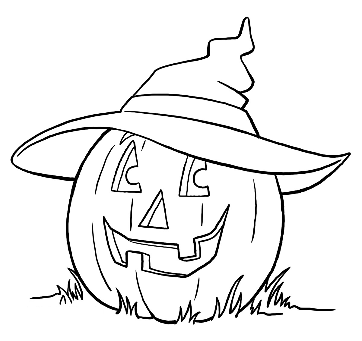 Coloriage d'une citrouille décorative entourée de motifs d'automne
