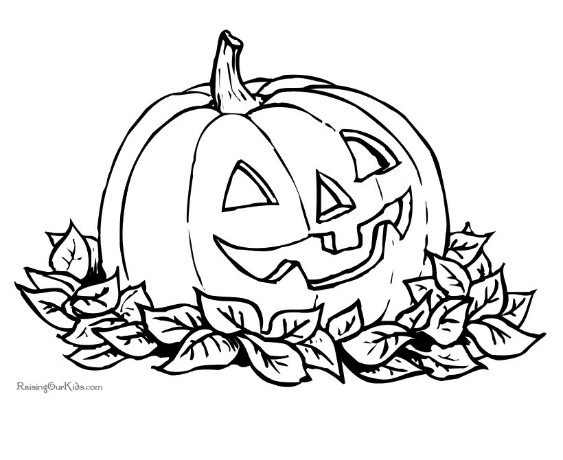 Coloriage d'une citrouille sur un fond simple