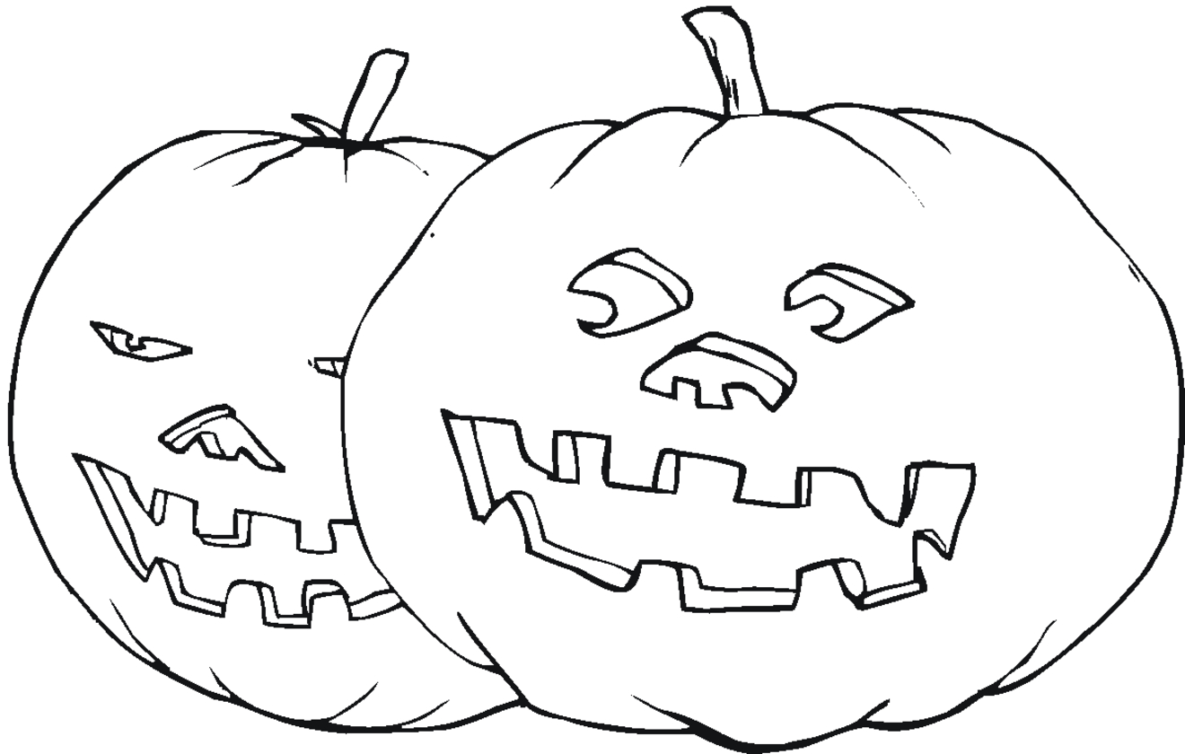 Coloriage d'une citrouille originale entourée de feuillage