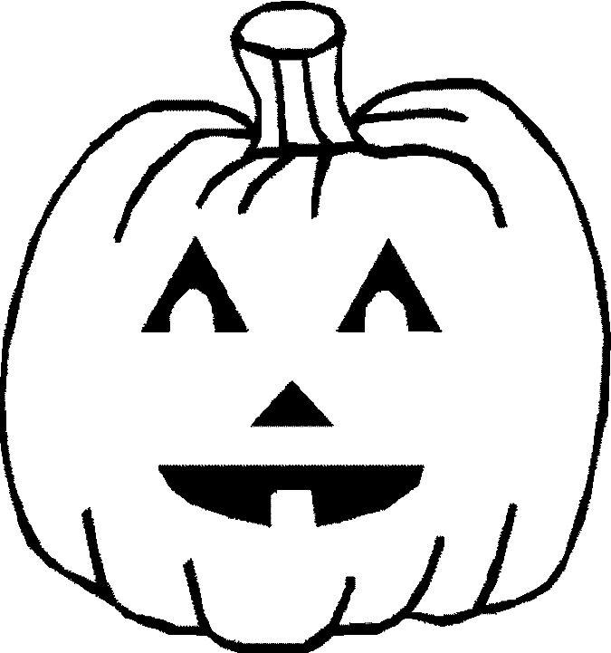 Coloriage d'une citrouille souriante entourée de feuilles