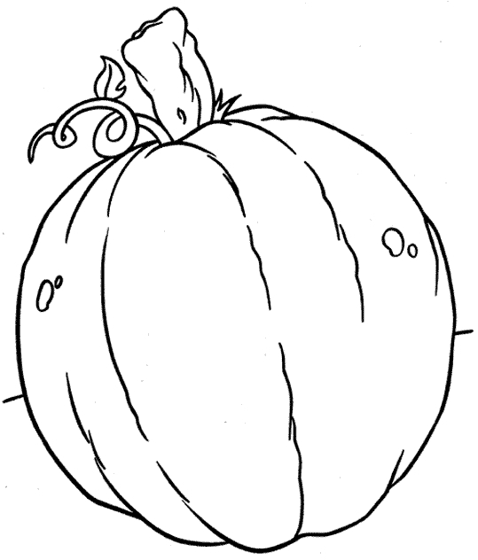 Coloriage d'une citrouille sur fond simple