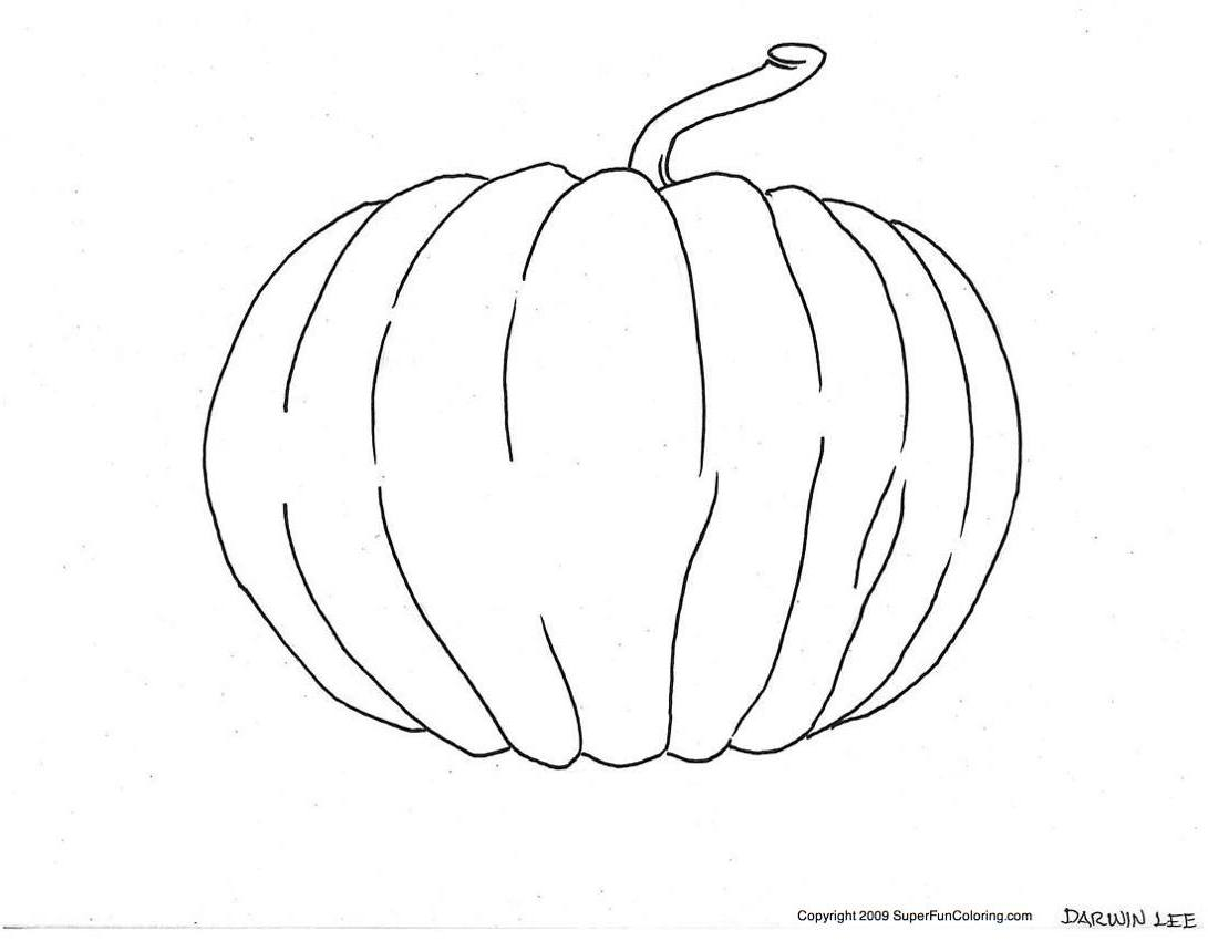 Coloriage d'une citrouille souriante dans un décor automnal