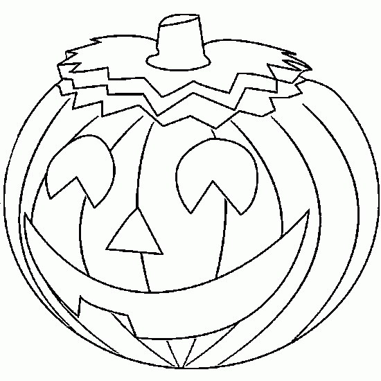 Coloriage d'une citrouille originale entourée de feuilles et de motifs