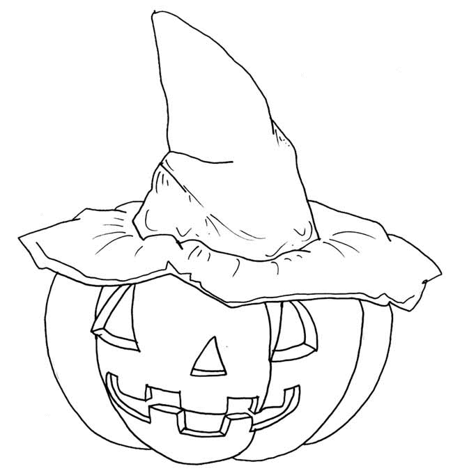 Coloriage d'une citrouille décorative sur fond d'automne
