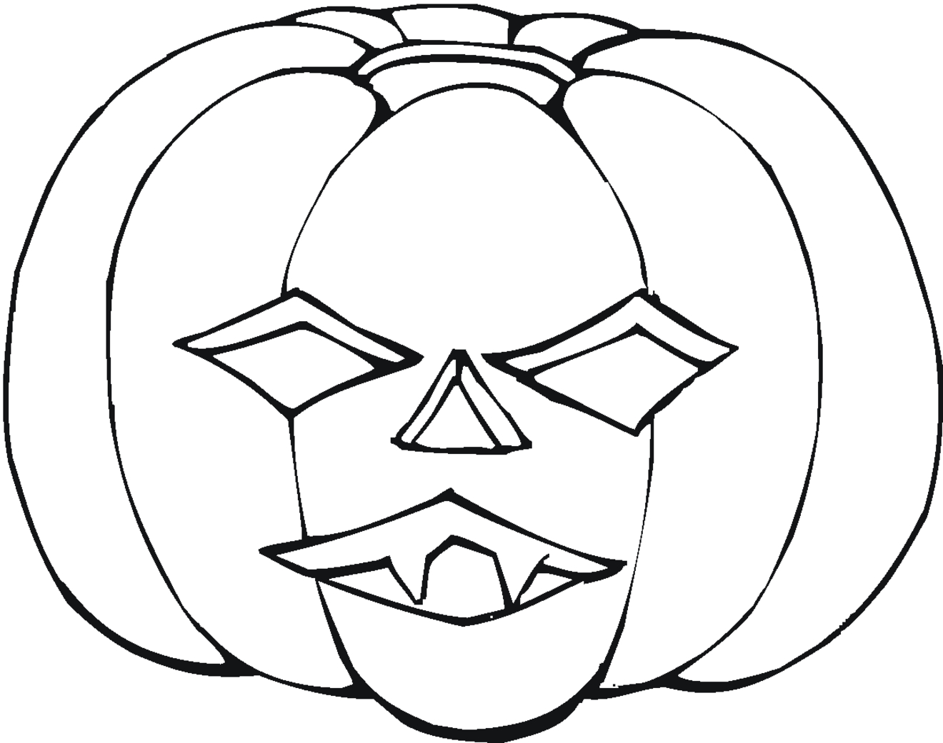 Coloriage d'une citrouille originale entourée de feuilles
