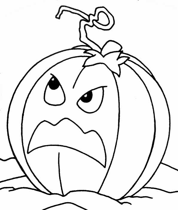Coloriage d'une citrouille ornée dans un décor automnal