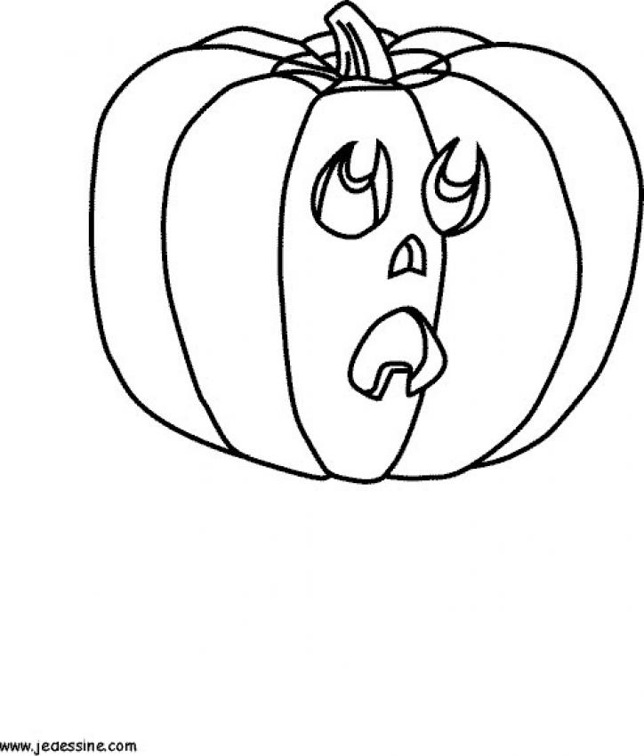 Coloriage d'une citrouille décorative sur fond simple