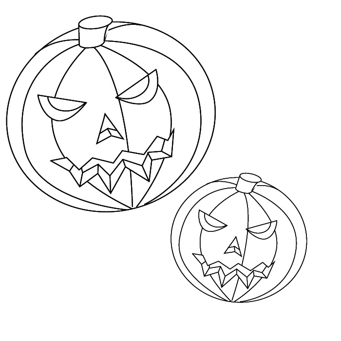 Coloriage d'une citrouille sur un fond décoratif d'Halloween