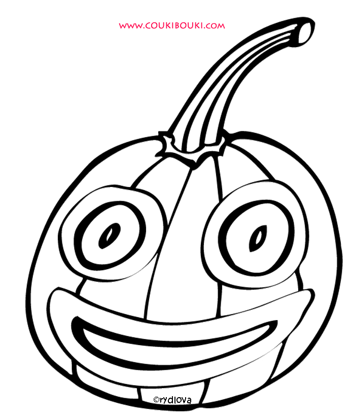 Coloriage d'une citrouille sur un fond simple