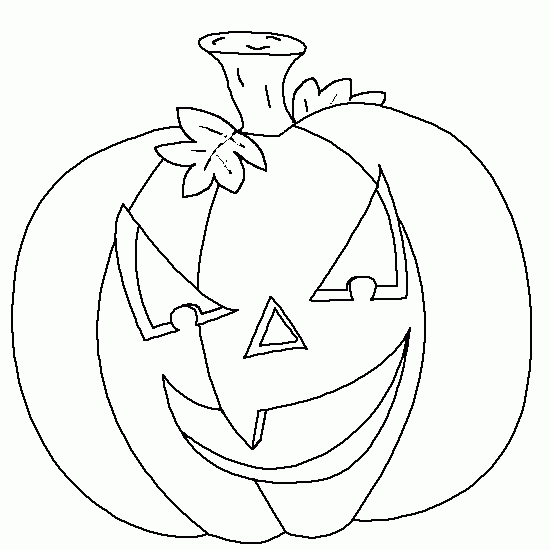 Coloriage d'une citrouille originale entourée de feuilles