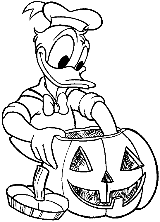 Coloriage d'une citrouille avec feuilles et décor automnal