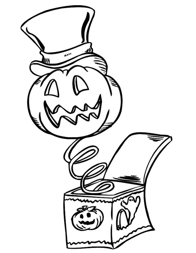 Coloriage d'une citrouille souriante au milieu de feuilles