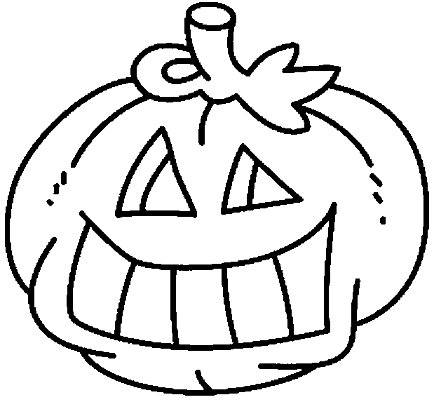 Coloriage d'une citrouille souriante entourée d'éléments automnaux