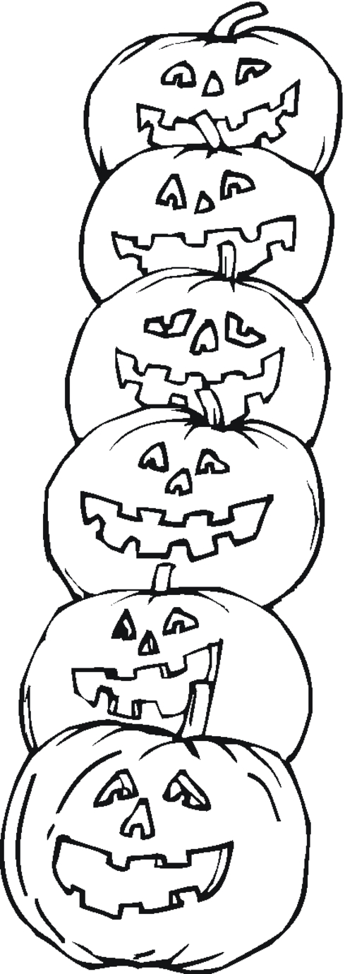 Coloriage d'une citrouille souriante entourée de feuilles