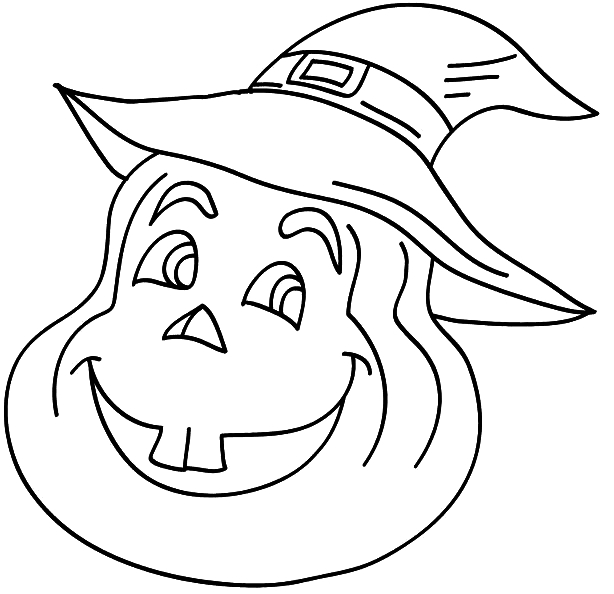 Coloriage d'une citrouille décorative sur fond blanc