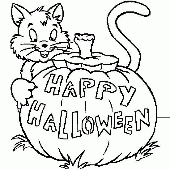 Coloriage d'une citrouille décorative sur fond de feuilles