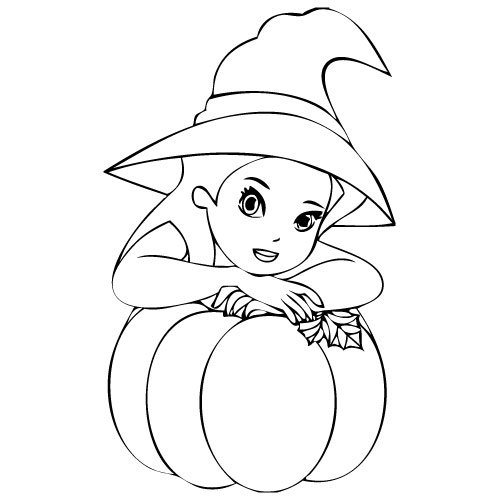 Coloriage d'une citrouille ornée pour l'automne