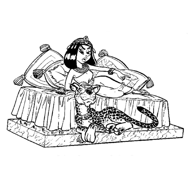 Cléopâtre en majesté, entourée de symboles égyptiens