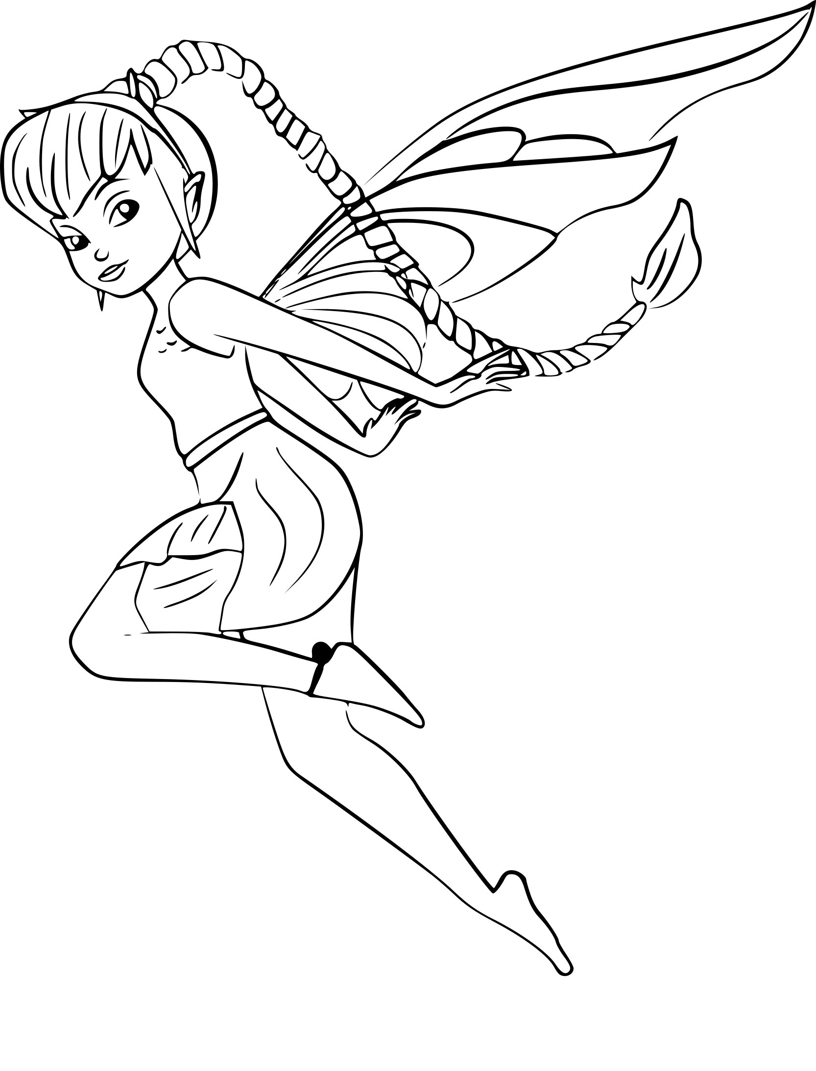 Coloriage de Clochette dans un jardin enchanteur