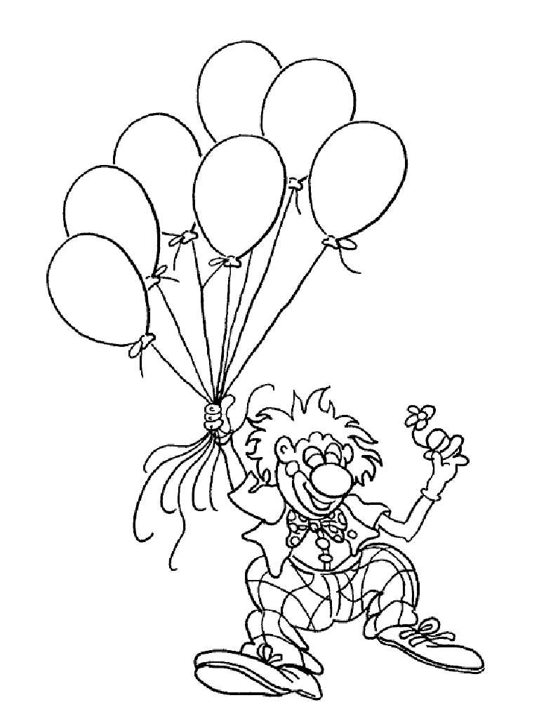 Un clown joyeux avec des ballons dans un décor festif
