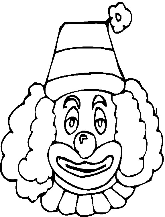 Un clown souriant avec un chapeau coloré dans un décor de fête