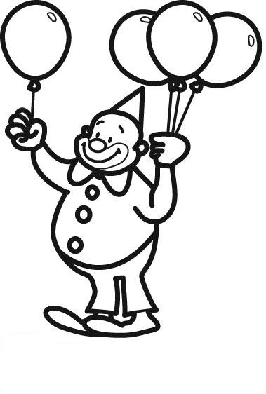 Clown joyeux avec un ballon dans un décor festif