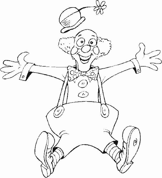 Clown souriant avec un chapeau coloré dans un décor de fête