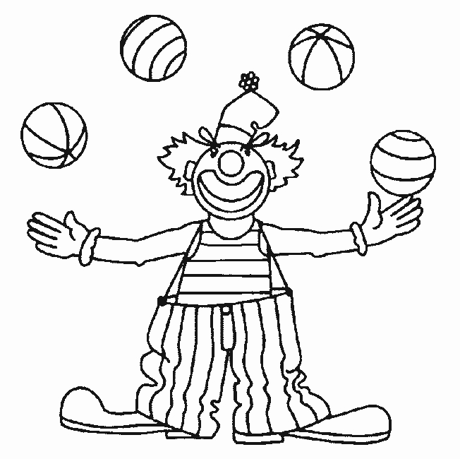 Clown joyeux jouant avec des ballons colorés
