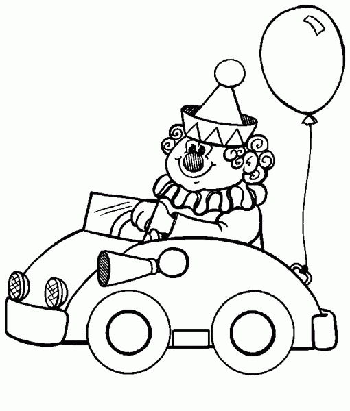 Coloriage d'un clown joyeux en pleine performance
