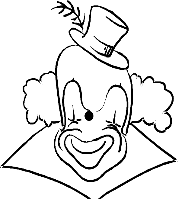 Coloriage d'un clown joyeux avec des ballons et un décor festif