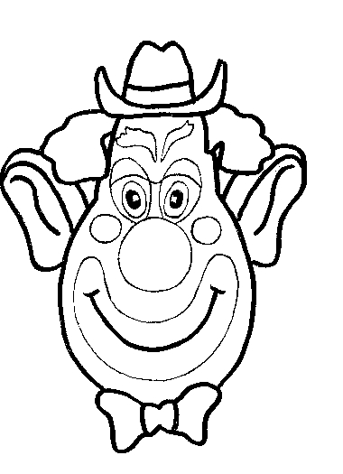Coloriage d'un clown souriant avec des ballons dans un décor festif