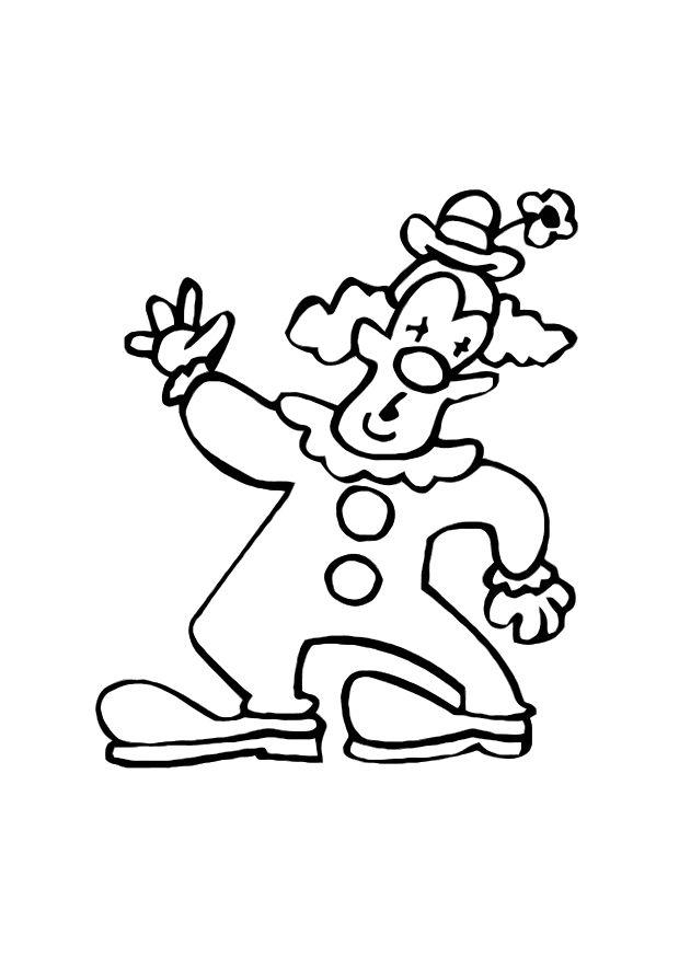 Coloriage d'un clown joyeux avec des ballons dans un décor festif