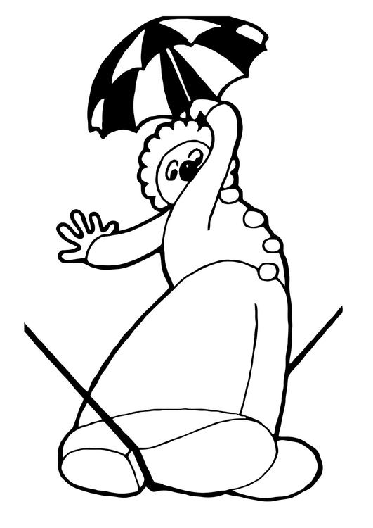 Coloriage d'un clown joyeux avec un chapeau coloré