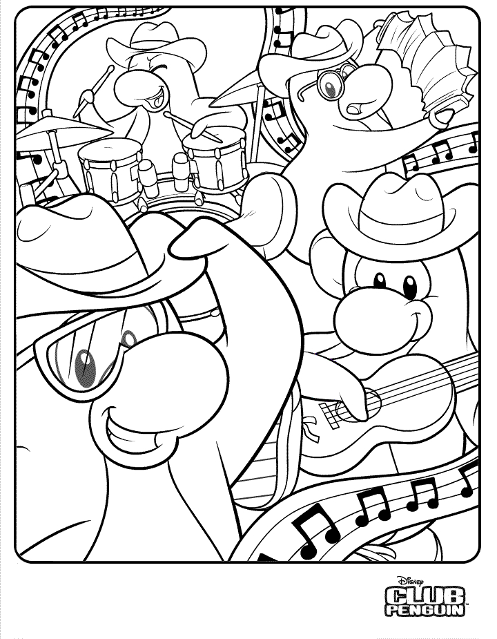 Un pingouin de Club Penguin en train de jouer sur la glace